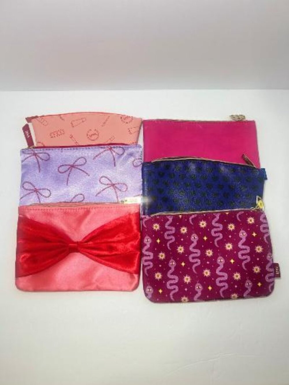 Ipsy Glam Bag Lot of 6 New Empty Make Up Bags Variety Zippered